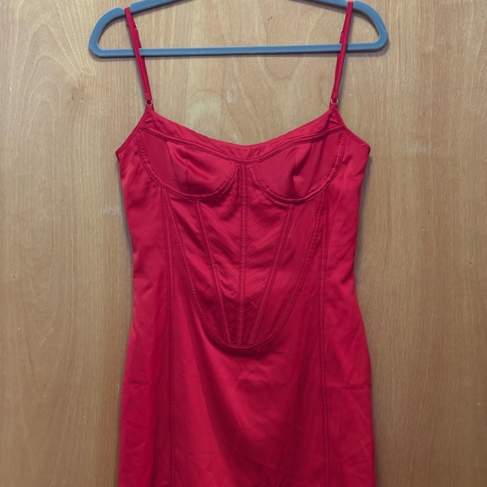 White Fox Boutique Red Mini Dress with Sweetheart Neckline